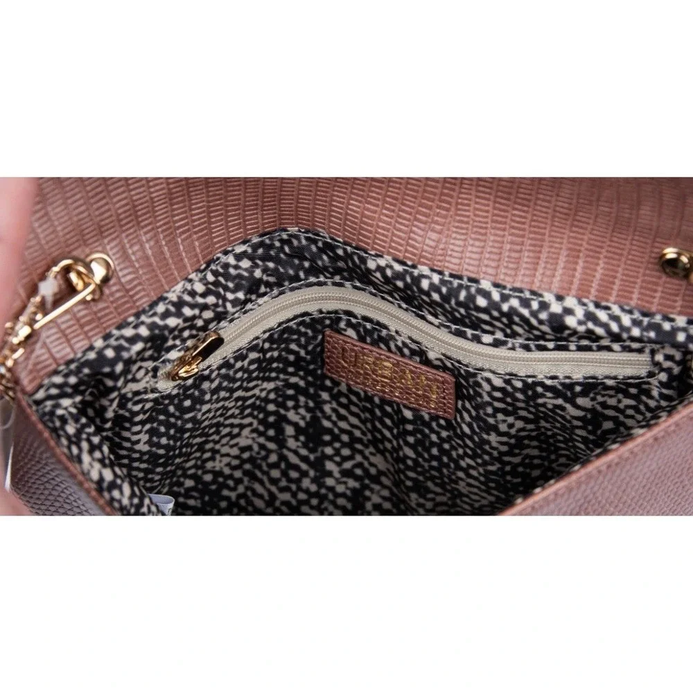 Urban‎ Expressions Womens Rykard Blush Croc Clutch Crossbody Bag Purse